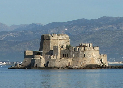 Castle of Bourtzi, Harbour of Nafplio, Greece - www.castlesandmanorhouses.com