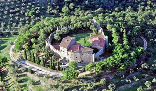 Montegualandro Castle, overlooking Lake Trasimeno, on the Tuscany-Umbria border in Italy - For sale at £5,000,000 - www.castlesandmanorhouses.com