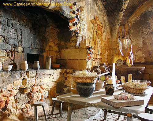 Kitchen, The Château de Biron, Biron, Dordogne, France - www.castlesandmanorhouses.com