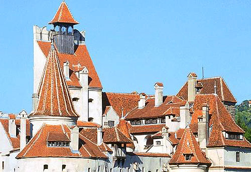 Roofs of Bran Castle, near Brasov, Romania - www.castlesandmanorhouses.com