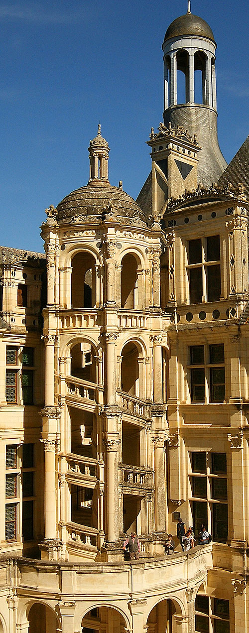 Spiral staircase, The royal Château de Chambord, Chambord, Loir-et-Cher, France - www.castlesandmanorhouses.com