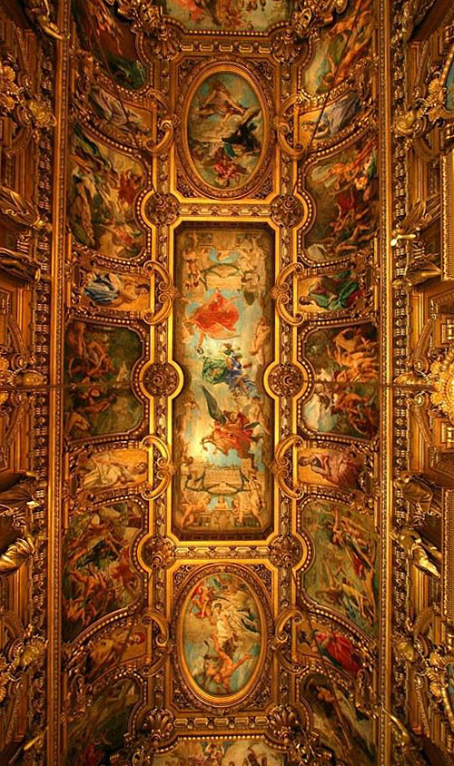 Ceiling, Opéra Garnier, Paris - www.castlesandmanorhouses.com