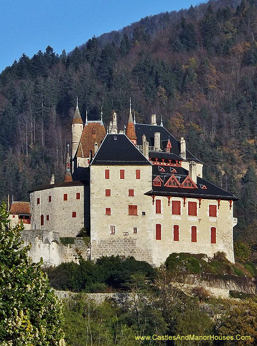 Château de Menthon Saint-Bernard , above the lac d'Annecy, Haute-Savoie, France. - www.castlesandmanorhouses.com