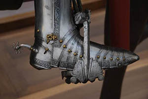 A Medieval Knight's foot armour.