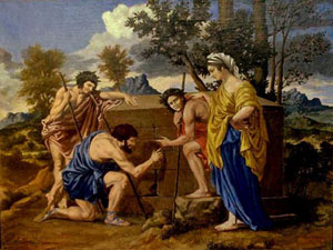Pussin's painting <i>Et in Arcadia Ego</i> which plays a part 
                  in the supposed conspiracy 